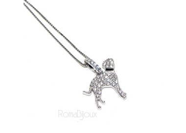 NLB|925: My Dog Venetian woman necklace with pendant dog DALMATA microsetting brilliant cubic zirconia