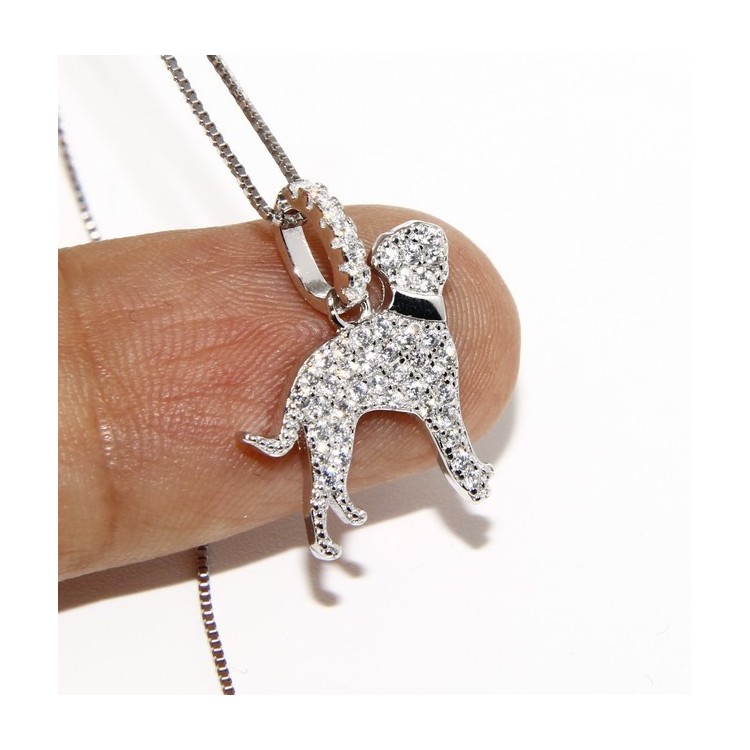 NLB|Argento 925 : MyDog collana donna veneziana con pendente ciondolo cane DALMATA microsetting zirconi brillanti