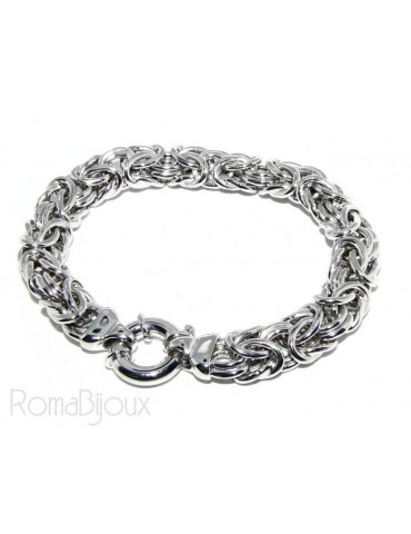 SILVER 925: impressive Byzantine chain bracelet woman 12mm made in italy