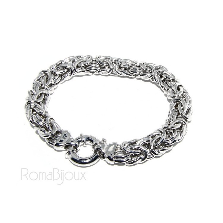 NLB|ARGENTO 925 : Bracciale donna maglia bizantina imponente 12mm made in italy
