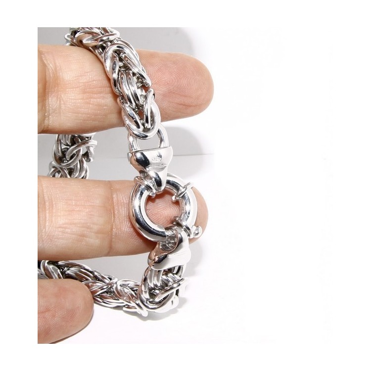 NLB|SILVER 925: impressive Byzantine chain bracelet woman 12mm made in italy