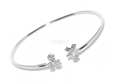 NLB|SILVER 925: woman bracelet open child slave bright white natural zircons