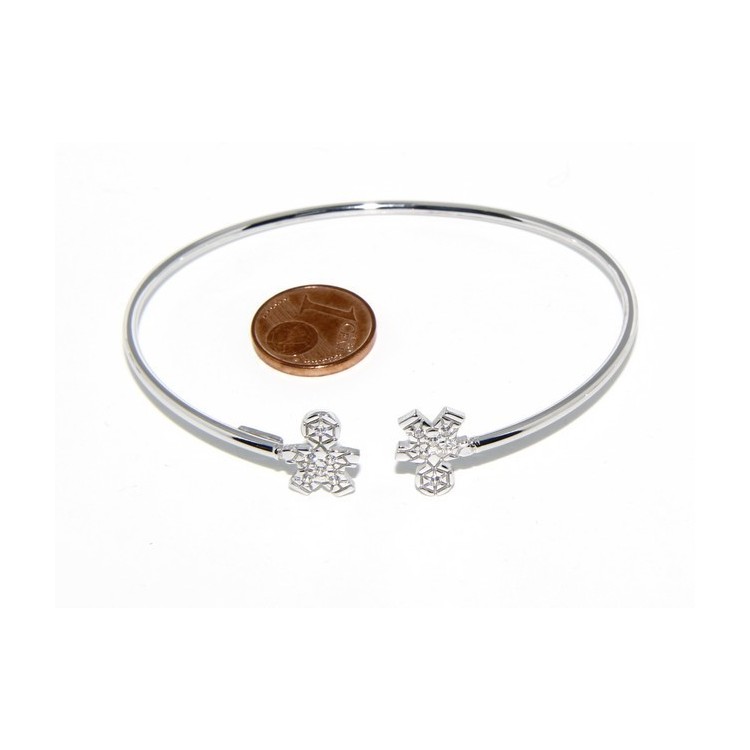 NLB|SILVER 925: woman bracelet open child slave bright white natural zircons
