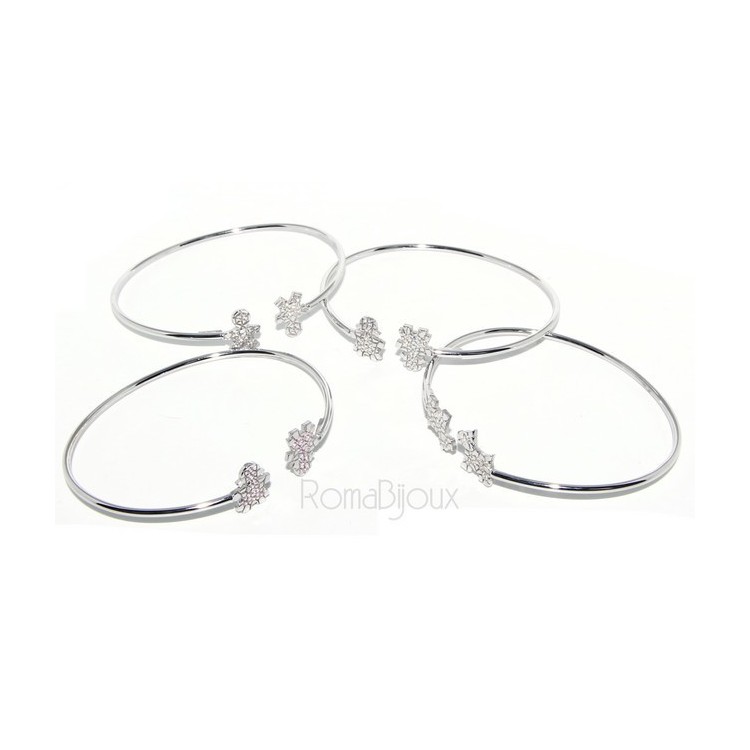 NLB|SILVER 925: woman bracelet open child slave bright white natural zircons