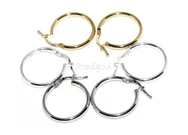 NLB|925: Women's earrings anelle circles classic smooth bushings 19 mm 3 colors