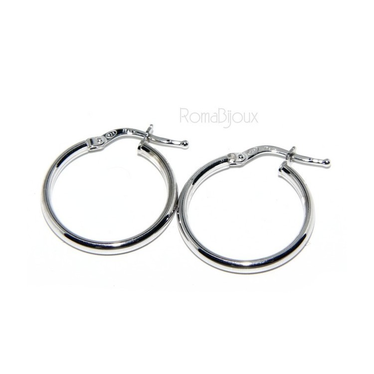 NLB|925: Women's earrings anelle circles classic smooth bushings 19 mm 3 colors