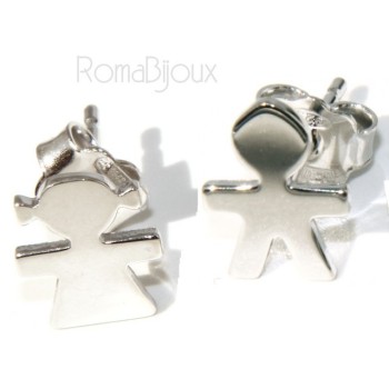 NLB|925 sterling silver earrings: baby boy or baby girl Light gold Yellow and white satin