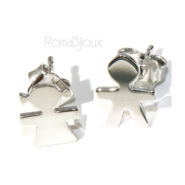 NLB|925 sterling silver earrings: baby boy or baby girl Light gold Yellow and white satin