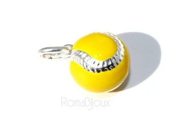 NLB|Argento 925 : Ciondolo uomo donna palla pallina da tennis gialla Made in Italy