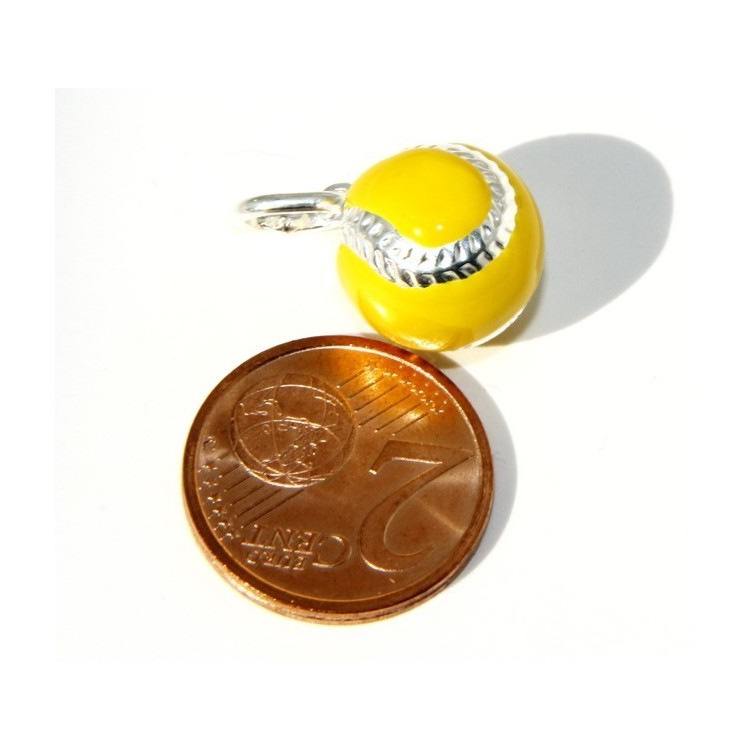 NLB|925: Pendant man woman yellow tennis ball ball Made in Italy