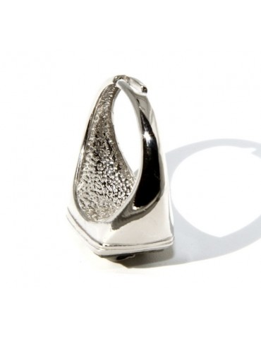 Anello Argento 925 da uomo mignolo a scudo quadrato teschio misura regolabile