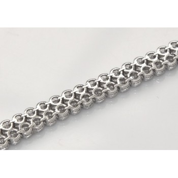 NLB|Argento 925 : Bracciale Tennis Con Zirconi bianchi cipollino 2,5 mm doppia corona 18 cm