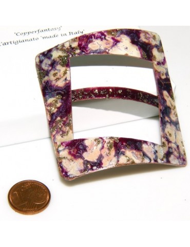 Ferma Pareo o Foulard donna Rame 999 copperfantasy viola panna glitter