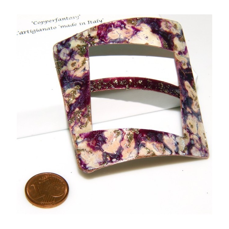 NLB|Ferma Pareo o Foulard donna Rame 999 copperfantasy viola panna glitter