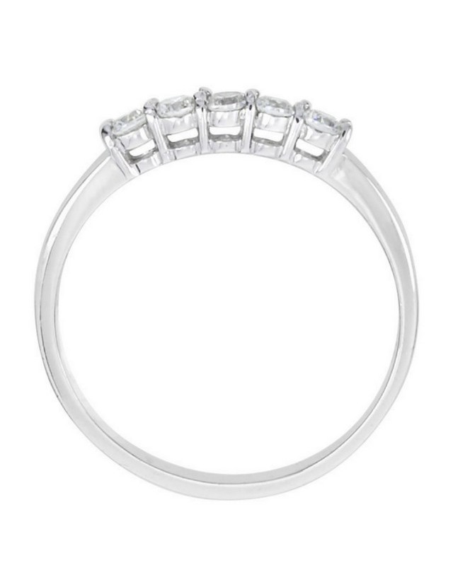Argento 925 Rodiato : anello donna riviera con 5 zirconi bianchi da 2.0 mm Argento 925 Rodiato : anello donna riviera con 5 zirconi bianchi da 2.0 mm
