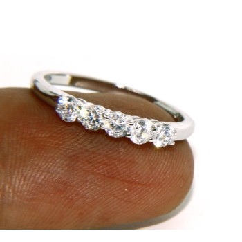 NLB|925 Rhodium: Riviera Women's Ring of 5 cubic zirconia 2.5 mm