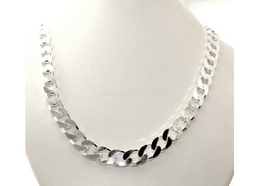 NLB|MASSICCIO Girocollo Grumetta Diamantata catena Uomo ARGENTO 925 chiaro 60 cm 157 gr