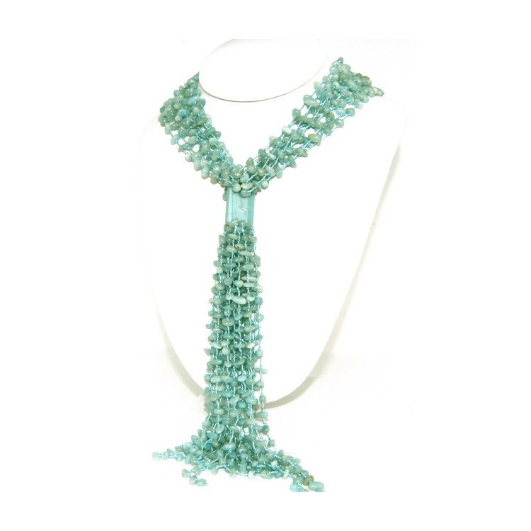 NLB|Necklace Woman necklace scarf clump natural amazonite green water color
