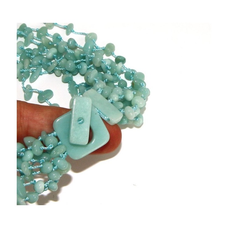 NLB|Necklace Woman necklace scarf clump natural amazonite green water color