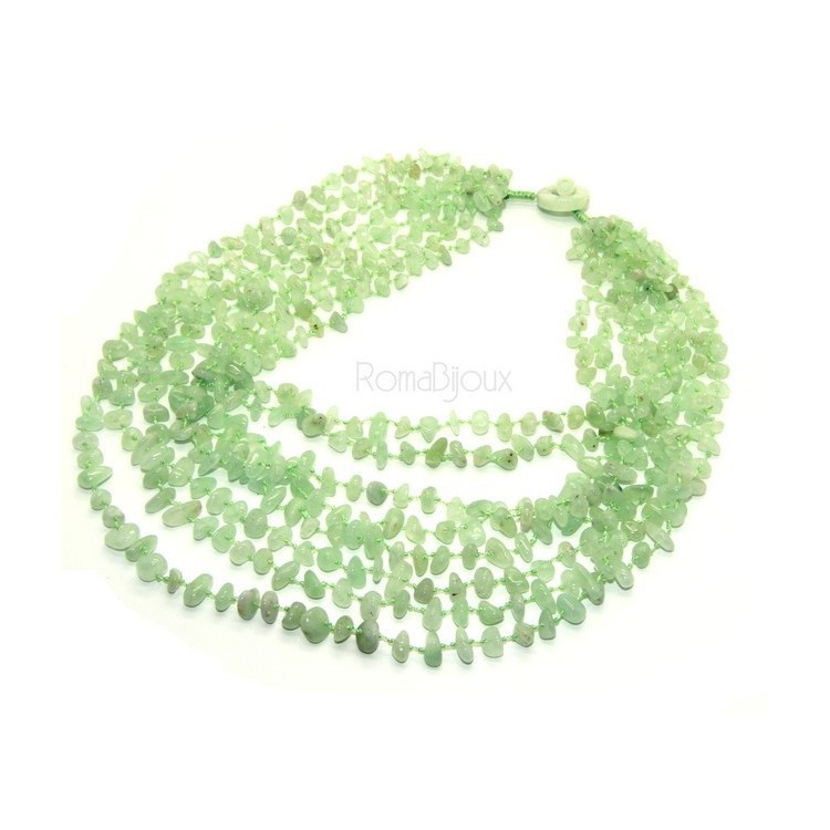 NLB|Necklace by Donna Collier Cleopatra 8-wire light green chalcedony