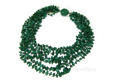 NLB|Collana da Donna collier cleopatra 8 fili malachite verde scuro
