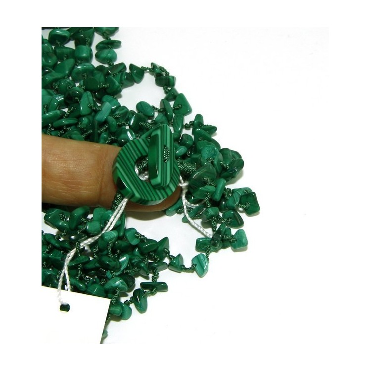 NLB|Necklace by Donna Collier Cleopatra 8 wire dark green malachite