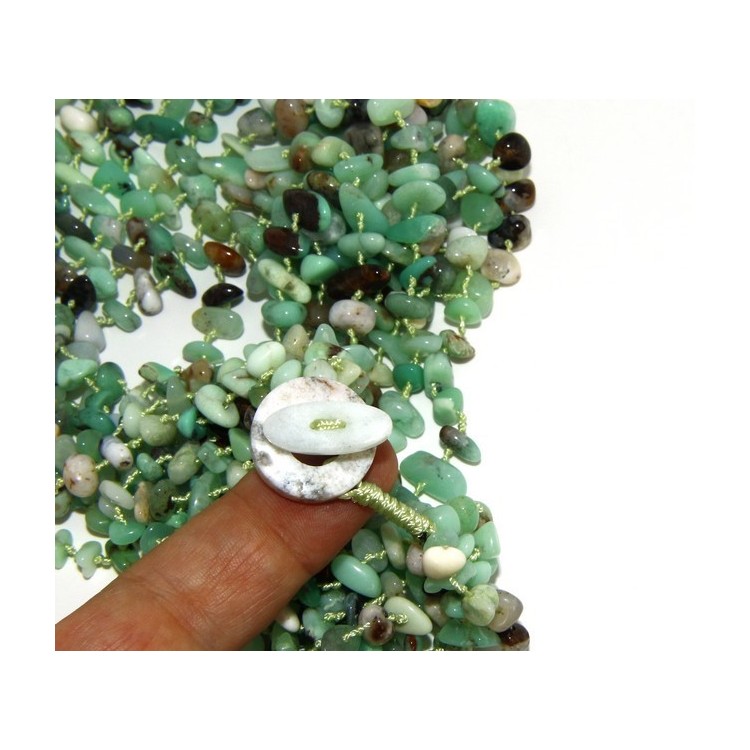 NLB|Necklace by Donna Collier Cleopatra 8 wires natural green chrysoprase