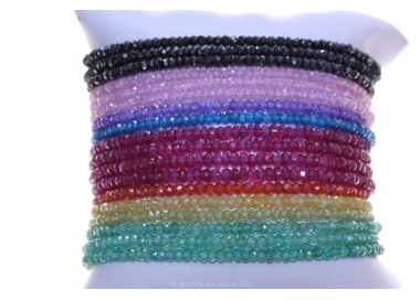 NLB|Argento 925 : Bracciale Donna semipreziosi pietre zirconi naturali chiusura magnete mis 18