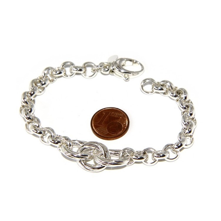 NLB|silver 925: Women Bracelet rolo 'with oval woven stripes