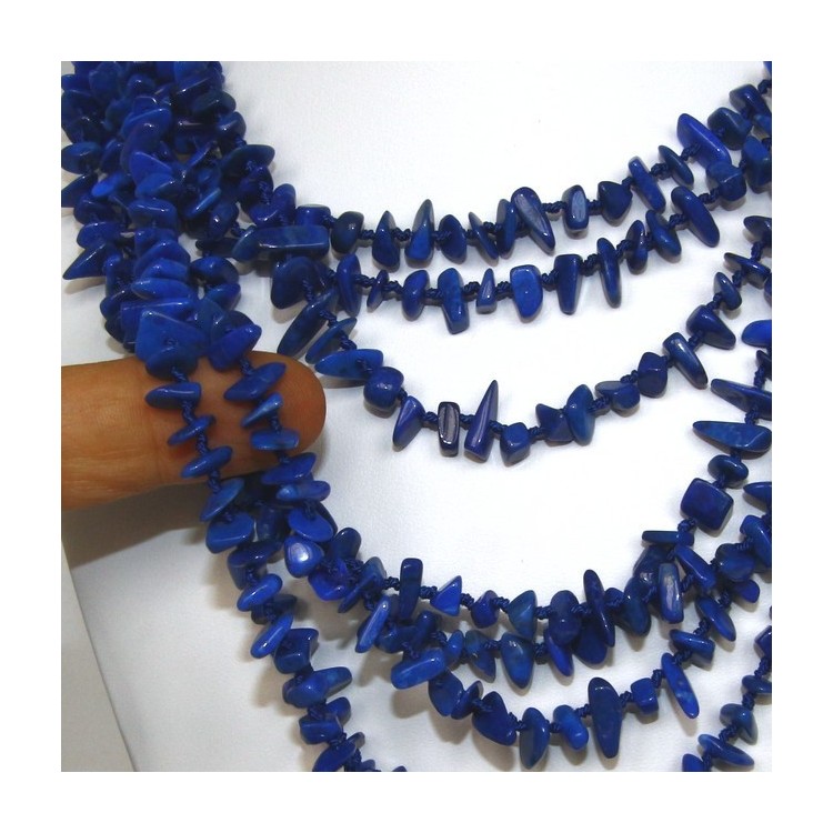 NLB|Necklace by Donna Collier Cleopatra 8 wires natural blue Lapis