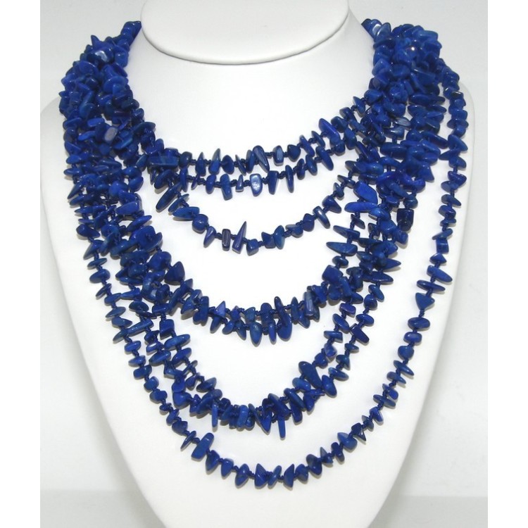 NLB|Collana da Donna collier cleopatra 8 fili Lapis naturale blu