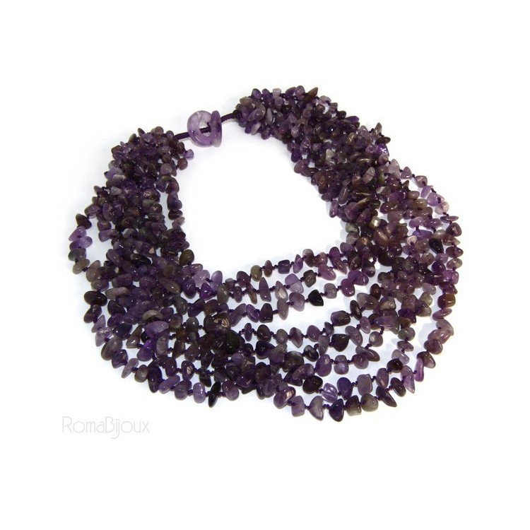NLB|Collana da Donna collier cleopatra 8 fili ametista viola naturale