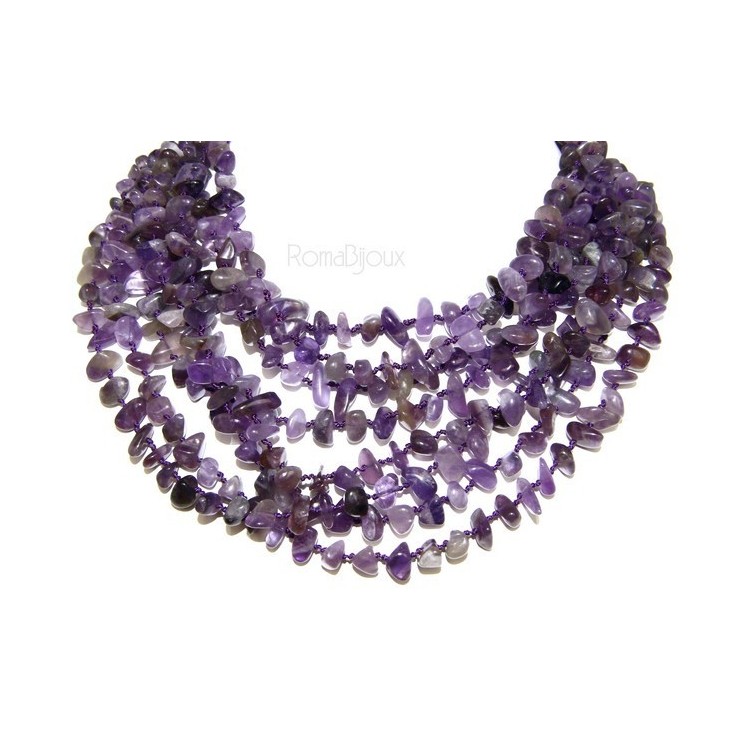 NLB|Necklace by Donna Collier Cleopatra 8 wires Natural purple amethyst