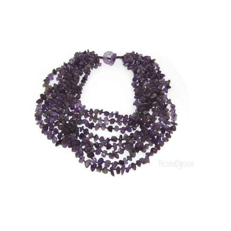 NLB|Collana da Donna collier cleopatra 8 fili ametista viola naturale