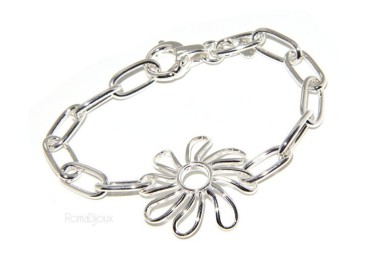 NLB|925: woman bracelet chain with Daisy Flower central 17 cm