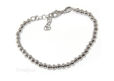 NLB|SILVER 925: Bracelet man woman balls 4 mm lung 15:00 19:00 cm