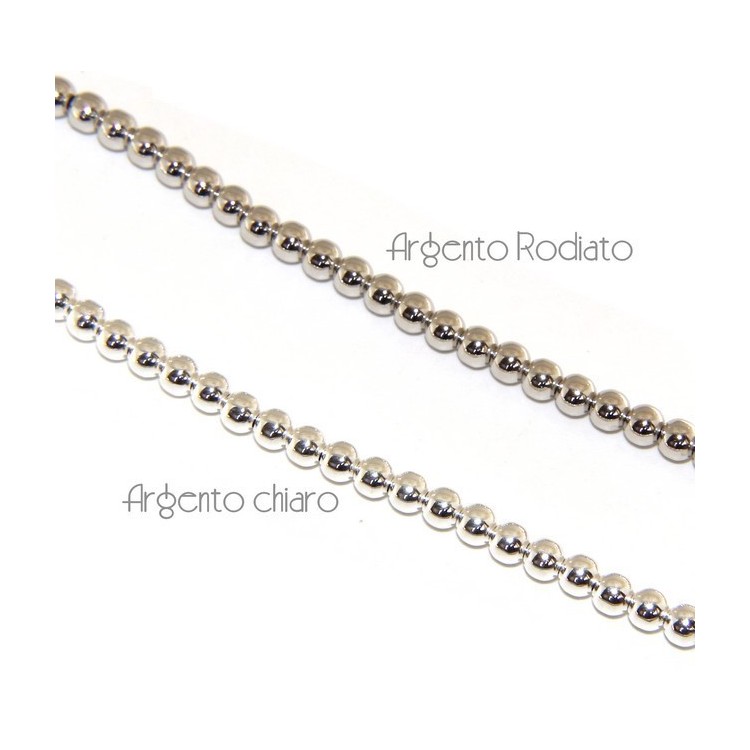 NLB|SILVER 925: Bracelet man woman balls 4 mm lung 15:00 19:00 cm
