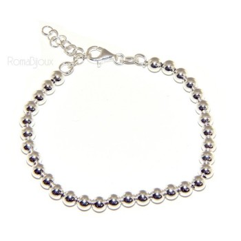 NLB|SILVER 925: Bracelet man woman balls 5 mm lung 15:00 20:00 cm