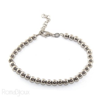 NLB|SILVER 925: Bracelet man woman balls 5 mm lung 15:00 20:00 cm