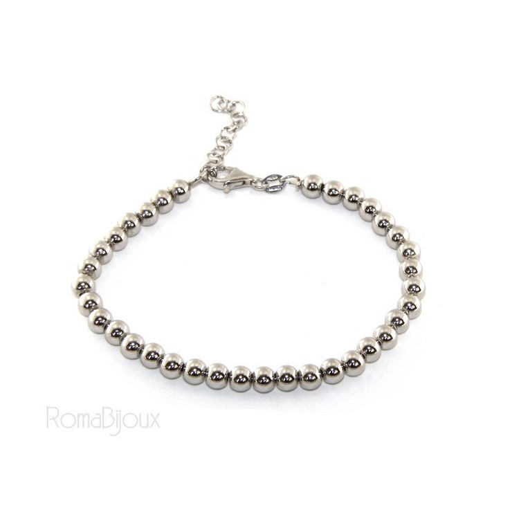 NLB|SILVER 925: Bracelet man woman balls 5 mm lung 15:00 20:00 cm