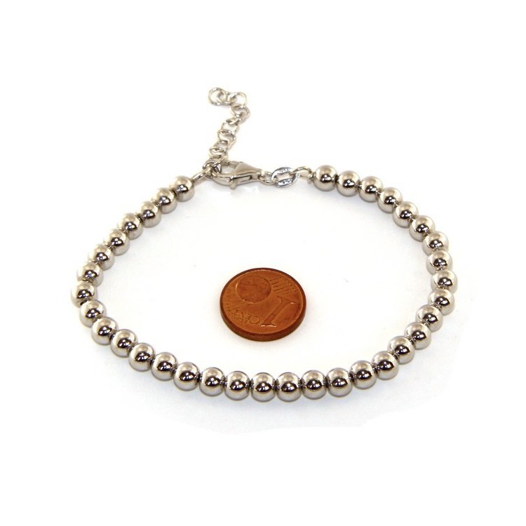 NLB|SILVER 925: Bracelet man woman balls 5 mm lung 15:00 20:00 cm