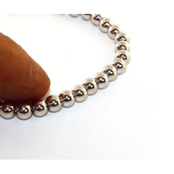 NLB|SILVER 925: Bracelet man woman balls 5 mm lung 15:00 20:00 cm