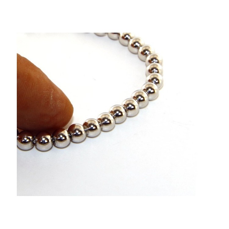 NLB|SILVER 925: Bracelet man woman balls 5 mm lung 15:00 20:00 cm
