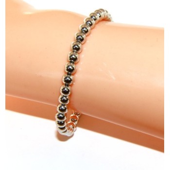 NLB|SILVER 925: Bracelet man woman balls 5 mm lung 15:00 20:00 cm