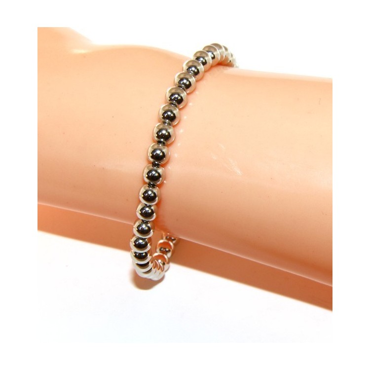 NLB|SILVER 925: Bracelet man woman balls 5 mm lung 15:00 20:00 cm