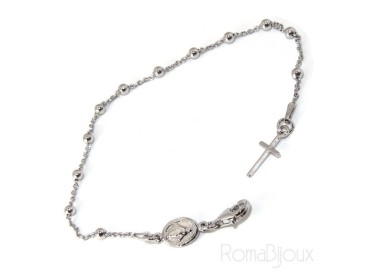 NLB|Bracciale rosario uomo o donna in Argento 925 madonna  miracolosa 18
