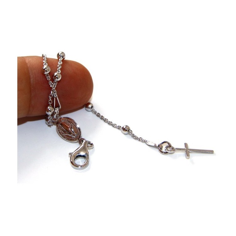 NLB|Rosary bracelet man or woman in 925 miraculous Madonna 18