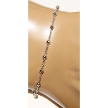NLB|Bracciale rosario uomo o donna in Argento 925 croce liscia rod Oro bianco o giallo lungo corto