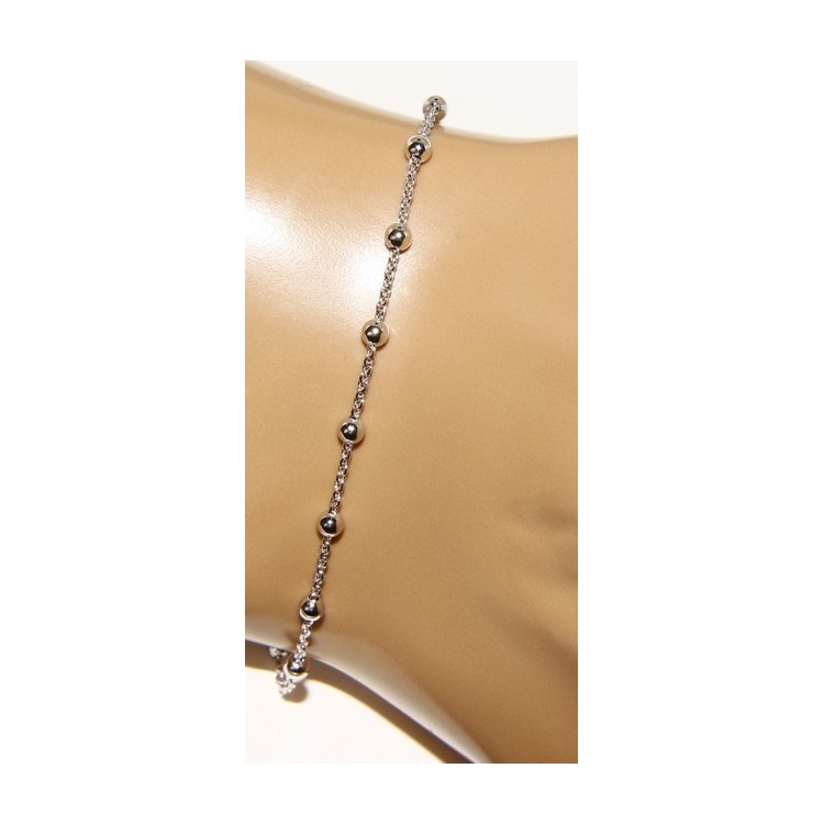 NLB|Bracciale rosario uomo o donna in Argento 925 croce liscia rod Oro bianco o giallo lungo corto