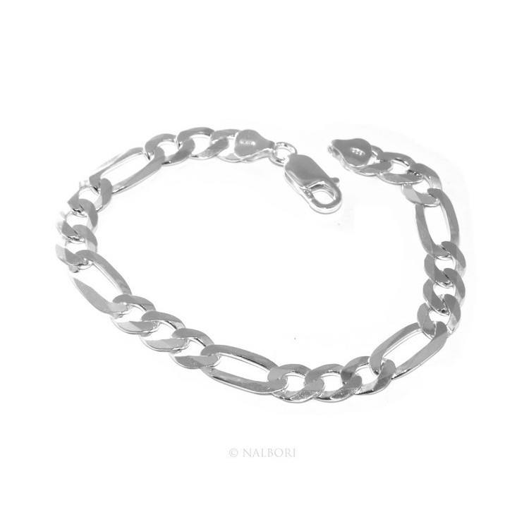 NLB|SILVER 925: necklace or bracelet man chain from 7.5 mm Figaro 3 + 1 bleached